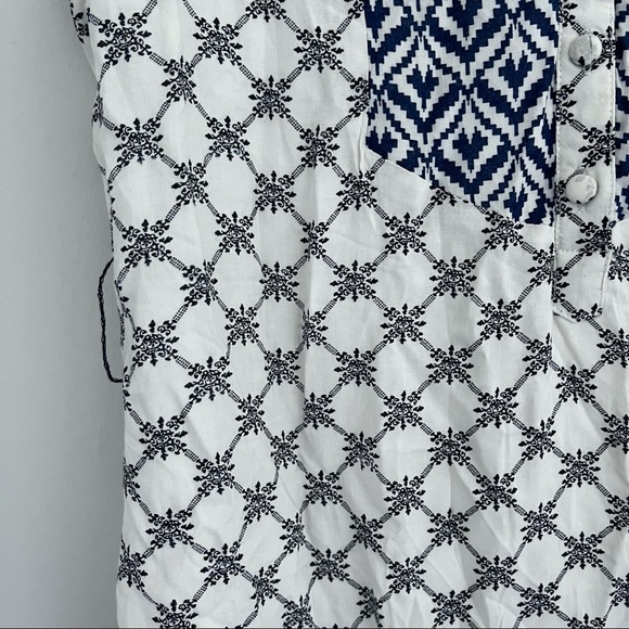 Francesca’s Navy Blue and White Print Mini Dress - Picture 6 of 10